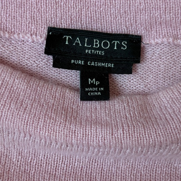 Talbots Cashmere Pink Crew Neck Sweater Women Size Medium Petite - Picture 6 of 7